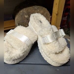 UGG Cream Fluffy Slides